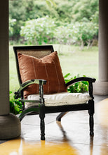 Load image into Gallery viewer, Hand woven Terracotta Sham cotton cushion cover on an arm chair