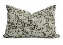 Load image into Gallery viewer, Hand block printed Olive green lumbar cotton cushion cover
