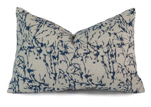 Load image into Gallery viewer, Hand blocked cotton cushion cover in blue
