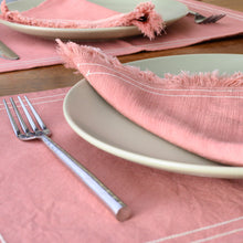 Load image into Gallery viewer, ASH ROSE FRINGED DINNER NAPKINS
