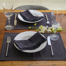 Load image into Gallery viewer, CHARCOAL FRINGED DINNER NAPKINS
